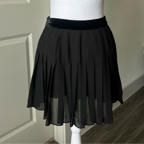 Maje Black Mini silk Skater Skirt - Picture 6 of 7